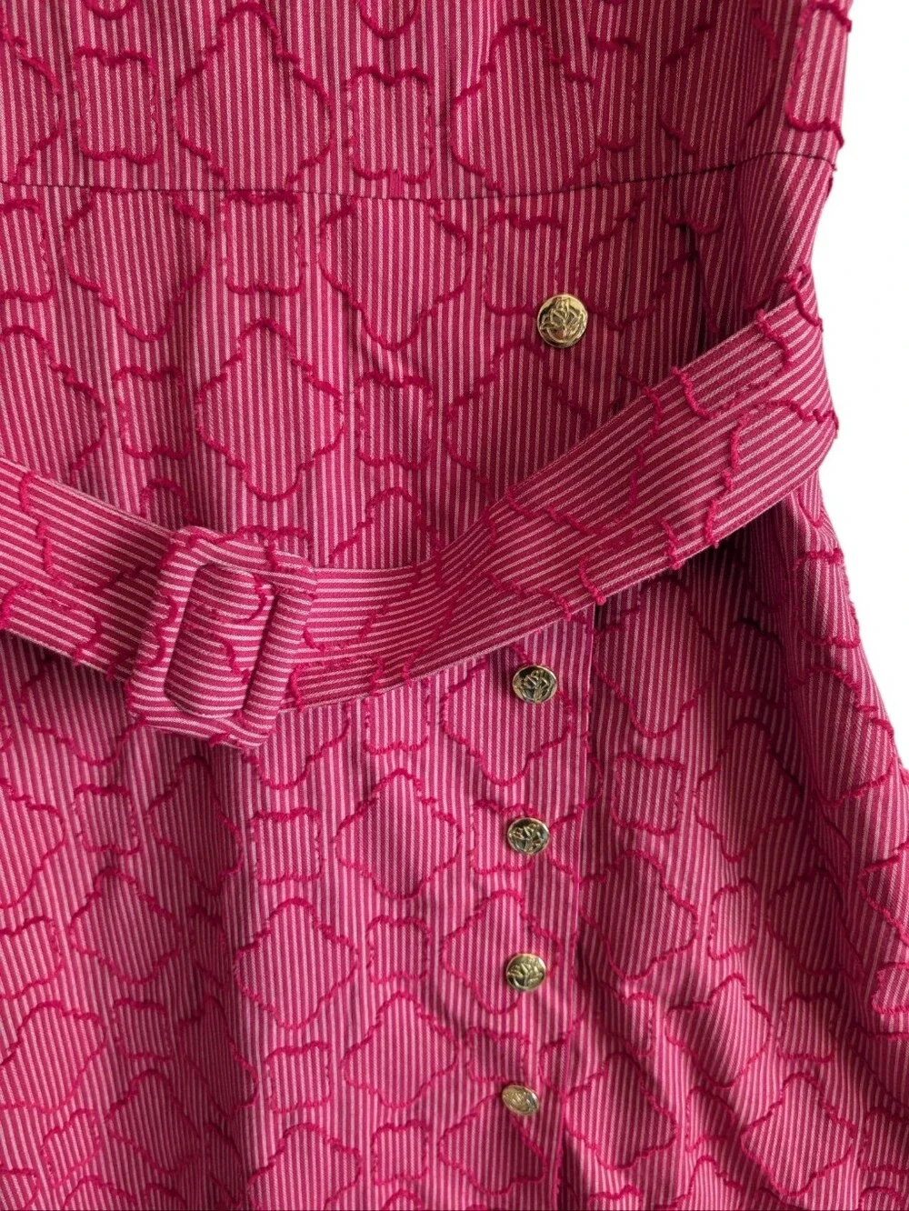 Draper James Charlotte Pink dress In Textured Stripe Sz 12 - Picture 4 of 7